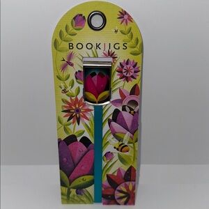 BookJigs Ribbon Clip Bookmark Tulip Design Pink & Blue NEW